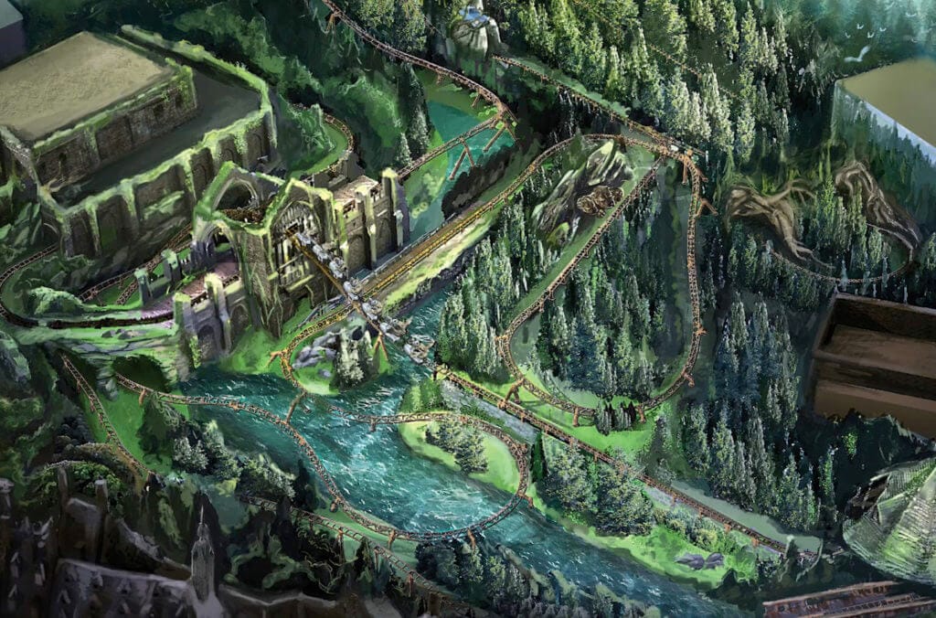 new artwork details twising track of hagrids magical creatures motorbike adventure