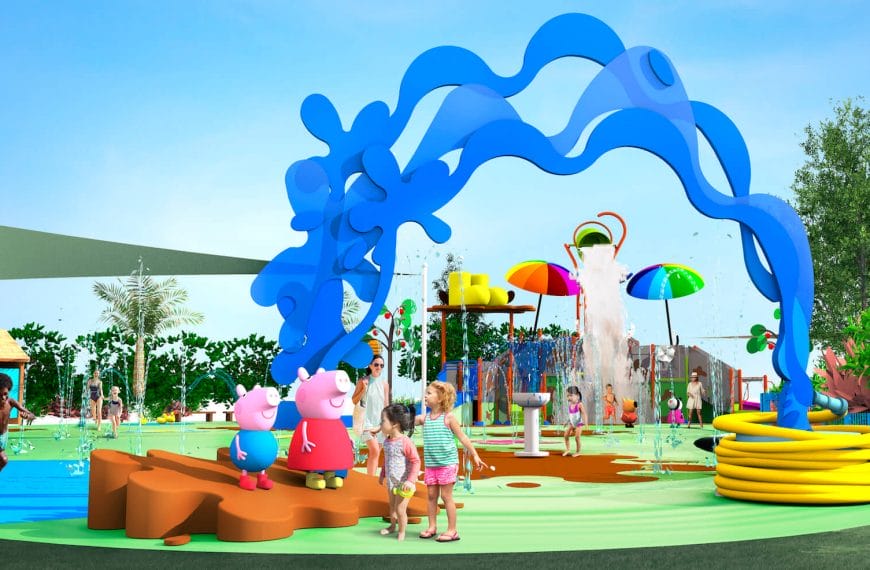 artist rendering of the new Muddy Puddles Splash Pad play area