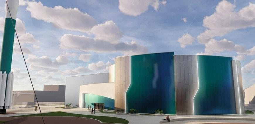 Panorama concept image of the new Gatway complex at Kennedy Space Center