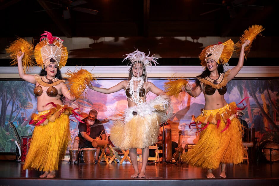 Dancers on stage in Wantilan Luau