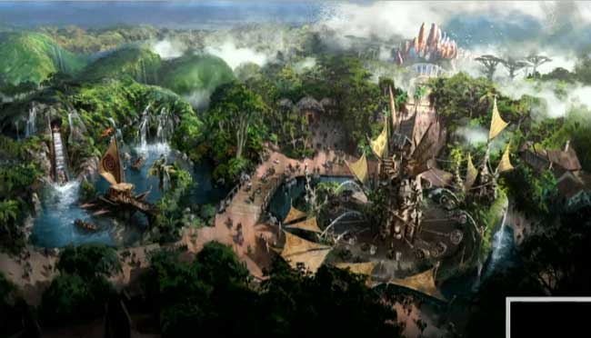 Concept art shoing a possible Zootopia themed area replacing Dinoland USA at Animal Kingdom