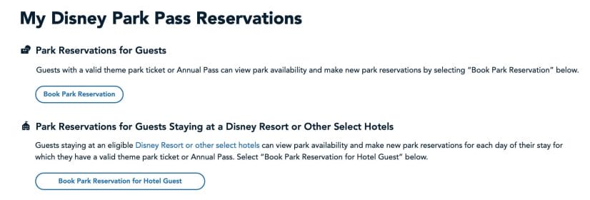 Screenshot showing ticket selection in the updated Park Pass Reservation System