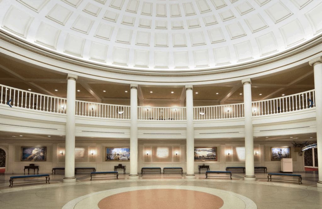 American Adventure lobby entrance without guests