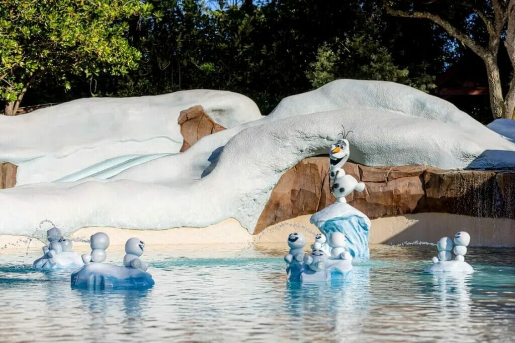 Splash areas with added Frozen theming at Blizzard Beach