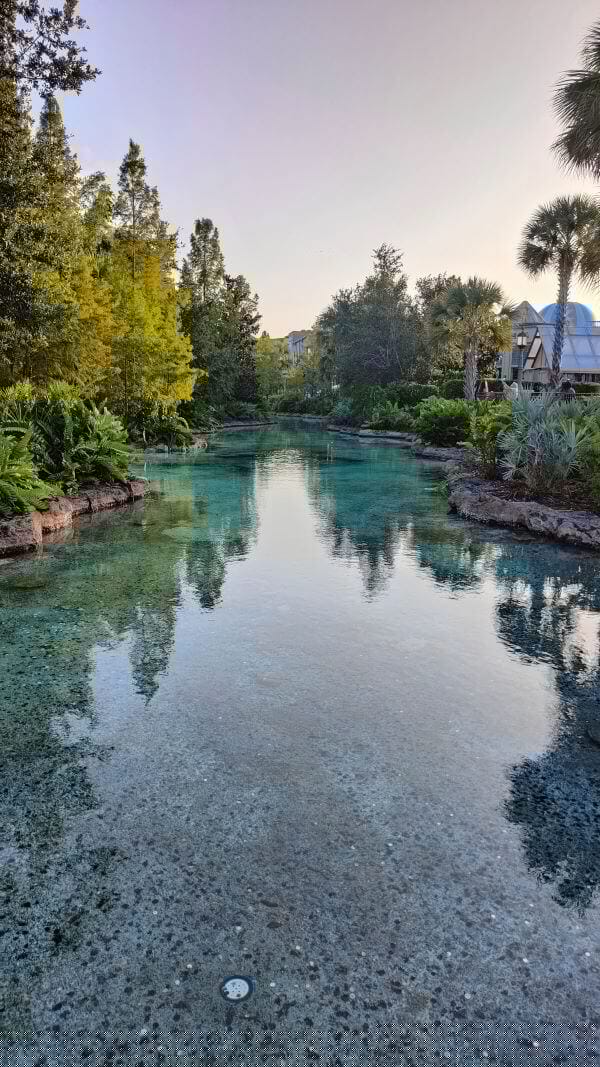 Disney Springs Questions And Answers Disney Springs lake as the sun sets