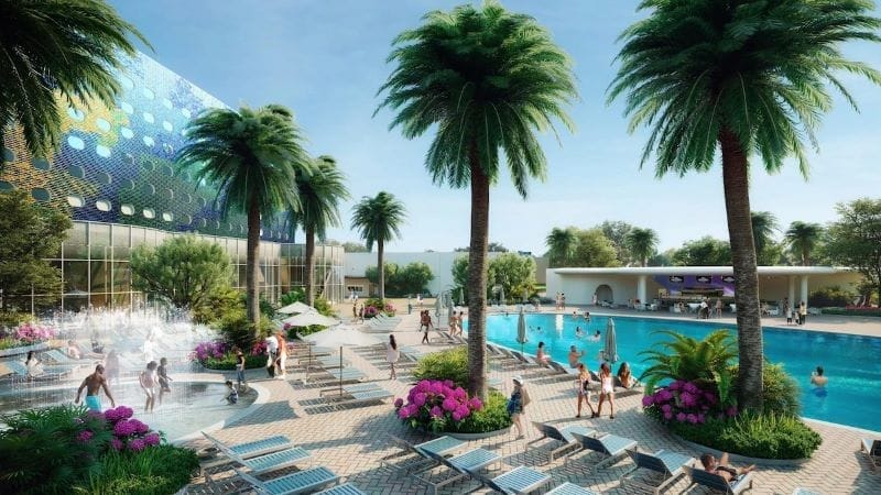 Artist impression of the resort style pool area of Universal Stella Nova Resort